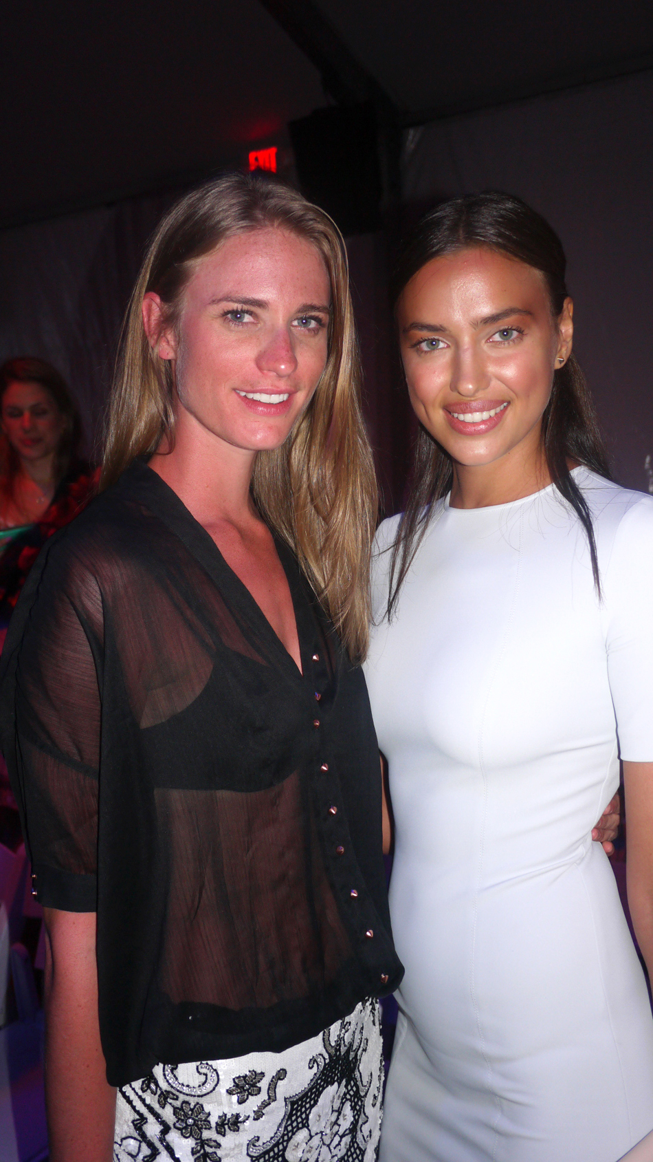 Julie Henderson & Irina Shayk at the Beaxh Bunny show