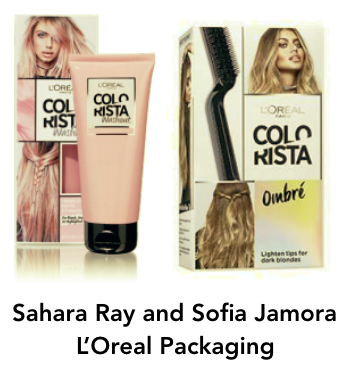 Sahara Ray and Sofia Jamora packaging for L'Oreal