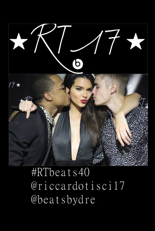 Khalil, Kendall Jenner, Justin Bieber joined Beats by Dre to wish Riccardo Tisci Happy 40th in the Beats by Dre photobooth