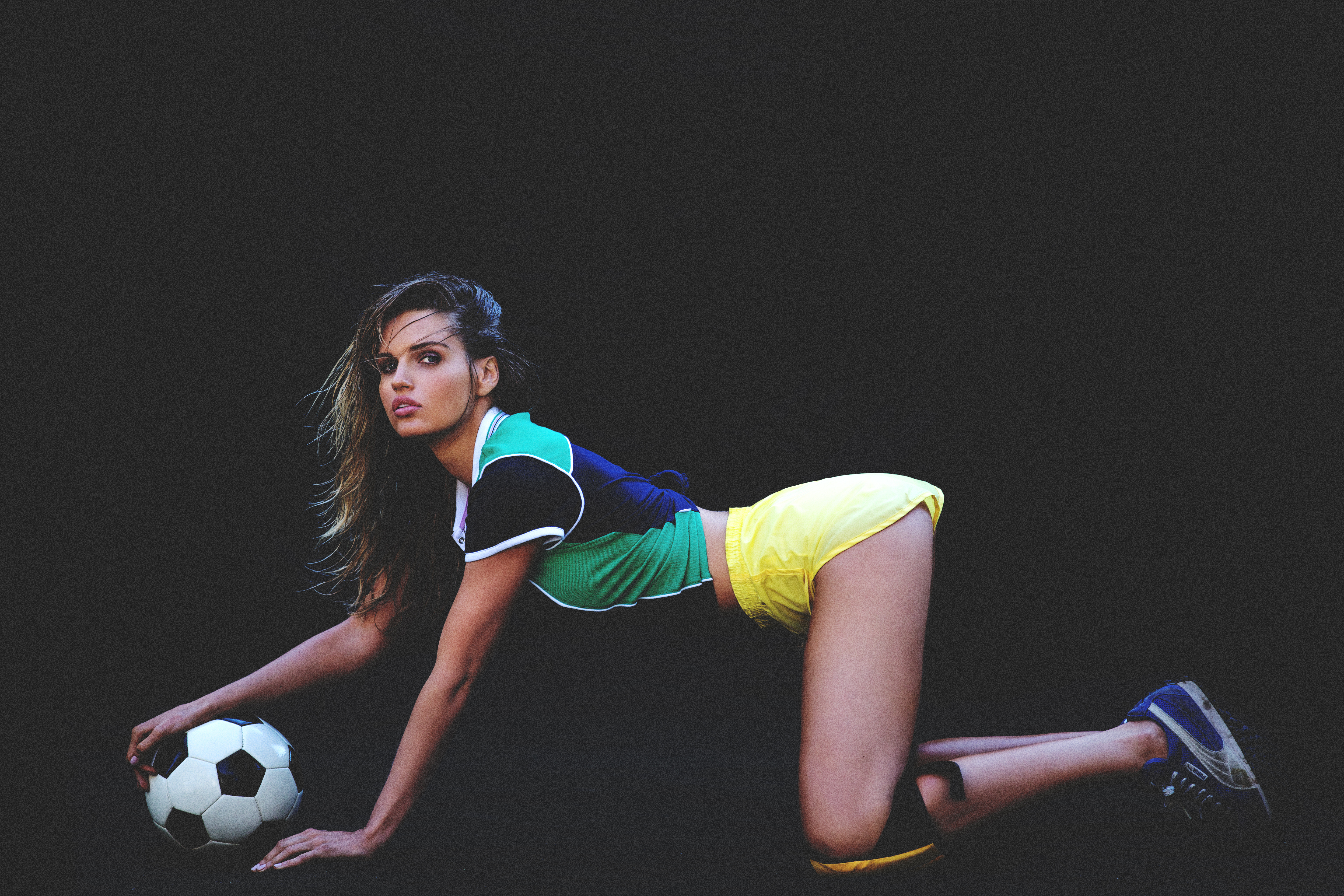Rachel Mortenson Model With Soccer Ball