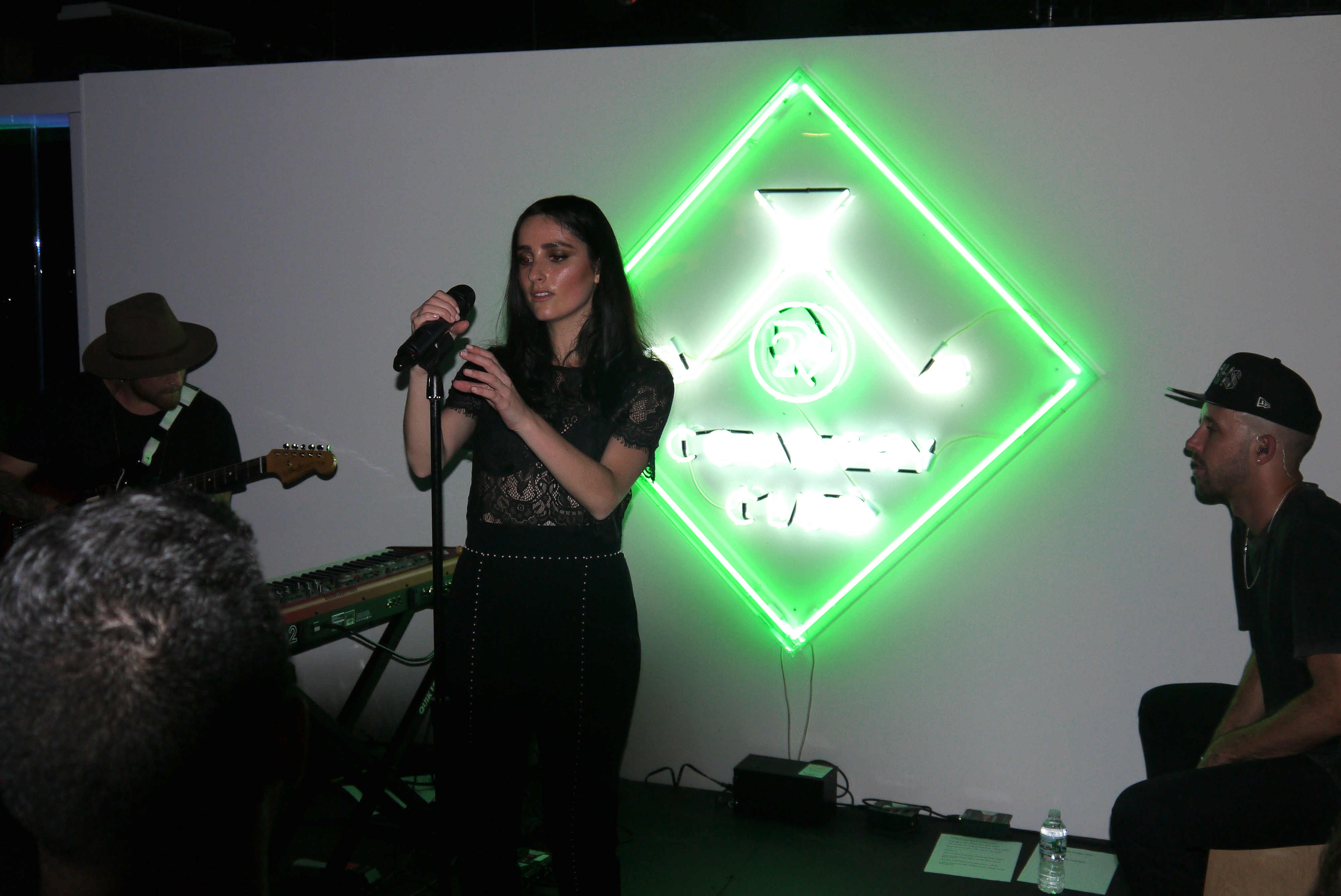 Banks performing at Refinery 29 party
