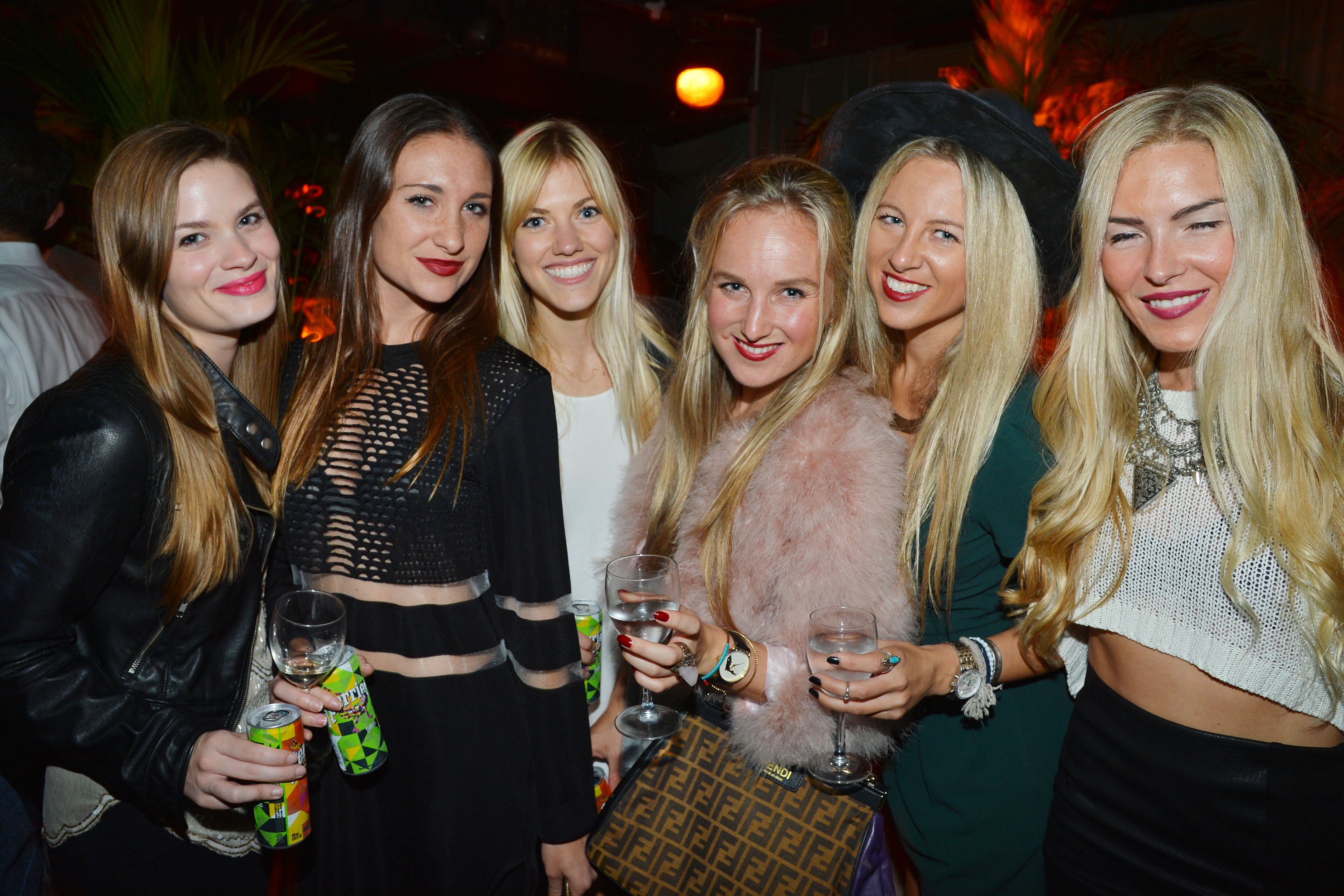 Mary Dwyer, Allison Schnurle, Audrey Barth, Anya Freeman, Chelsea Hlavach enjoying Perrier