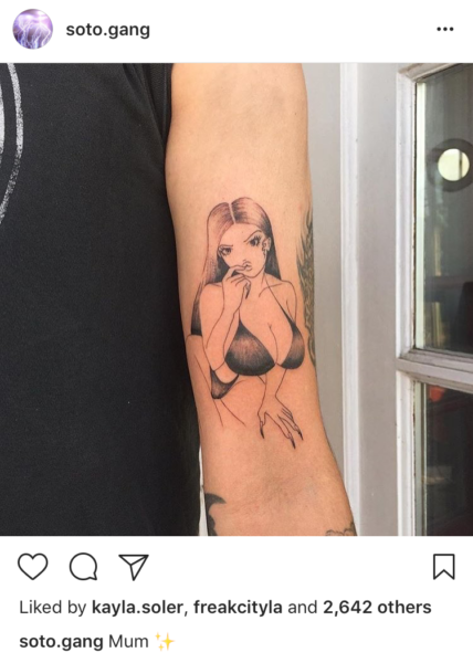 Nude Cartoon Tattoo Flash - Manuela Soto tattoos hentai porn on people
