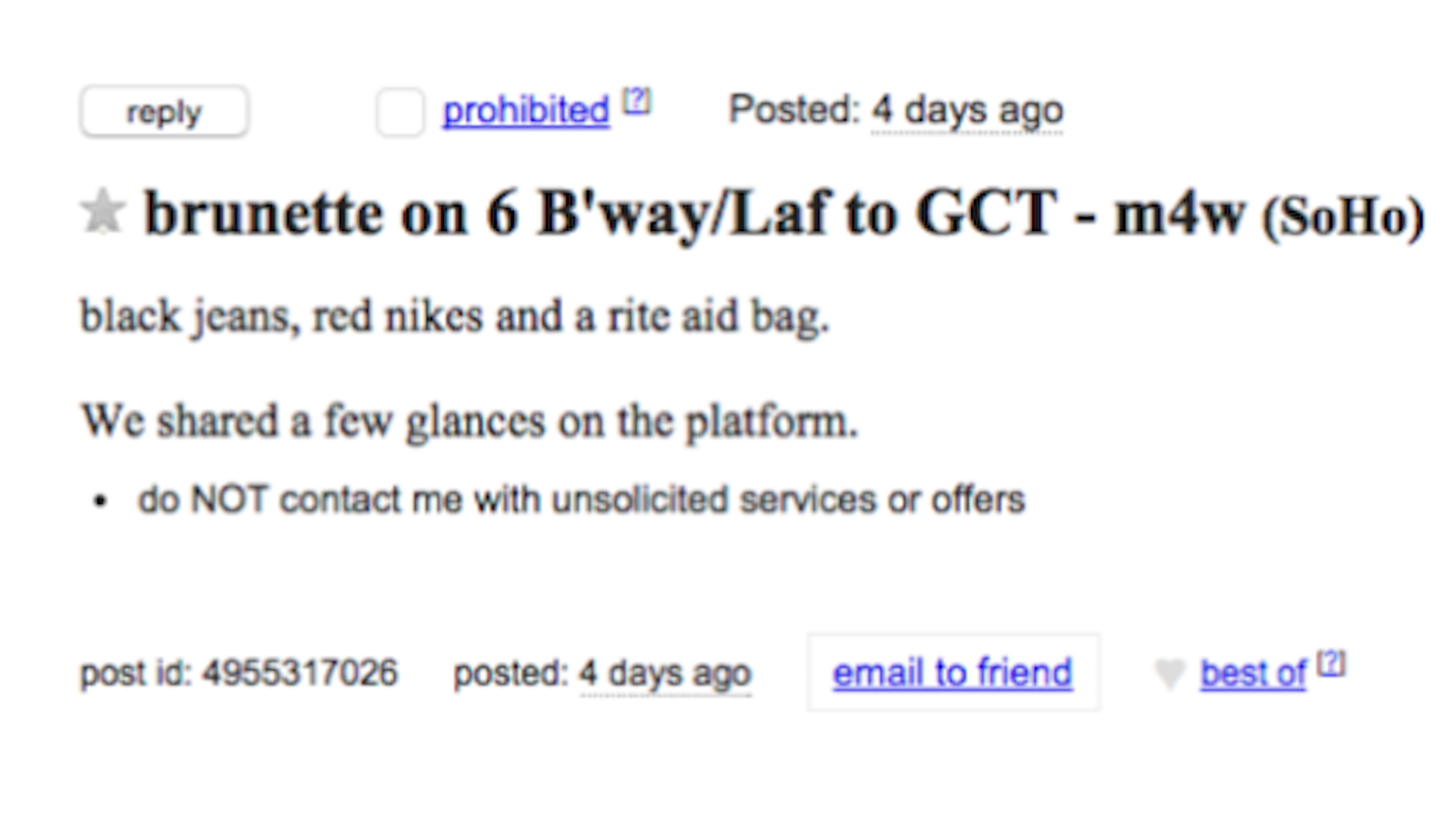 Craigslist hookup lingo
